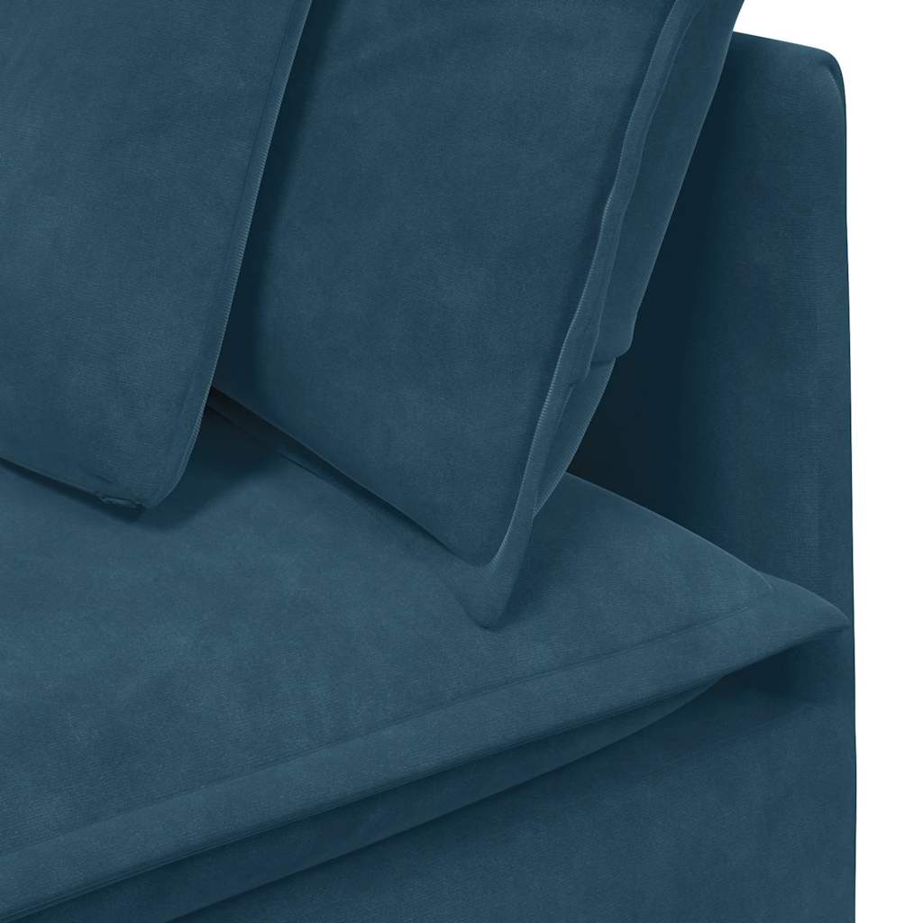 Modulares Sofa mit Kissen Samt Blau