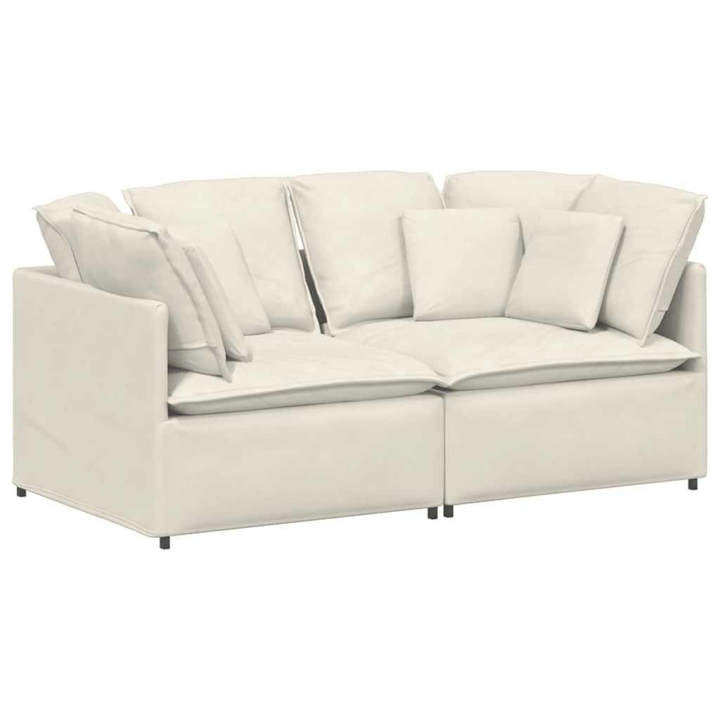 Modulares Sofa mit Kissen Samt Cream