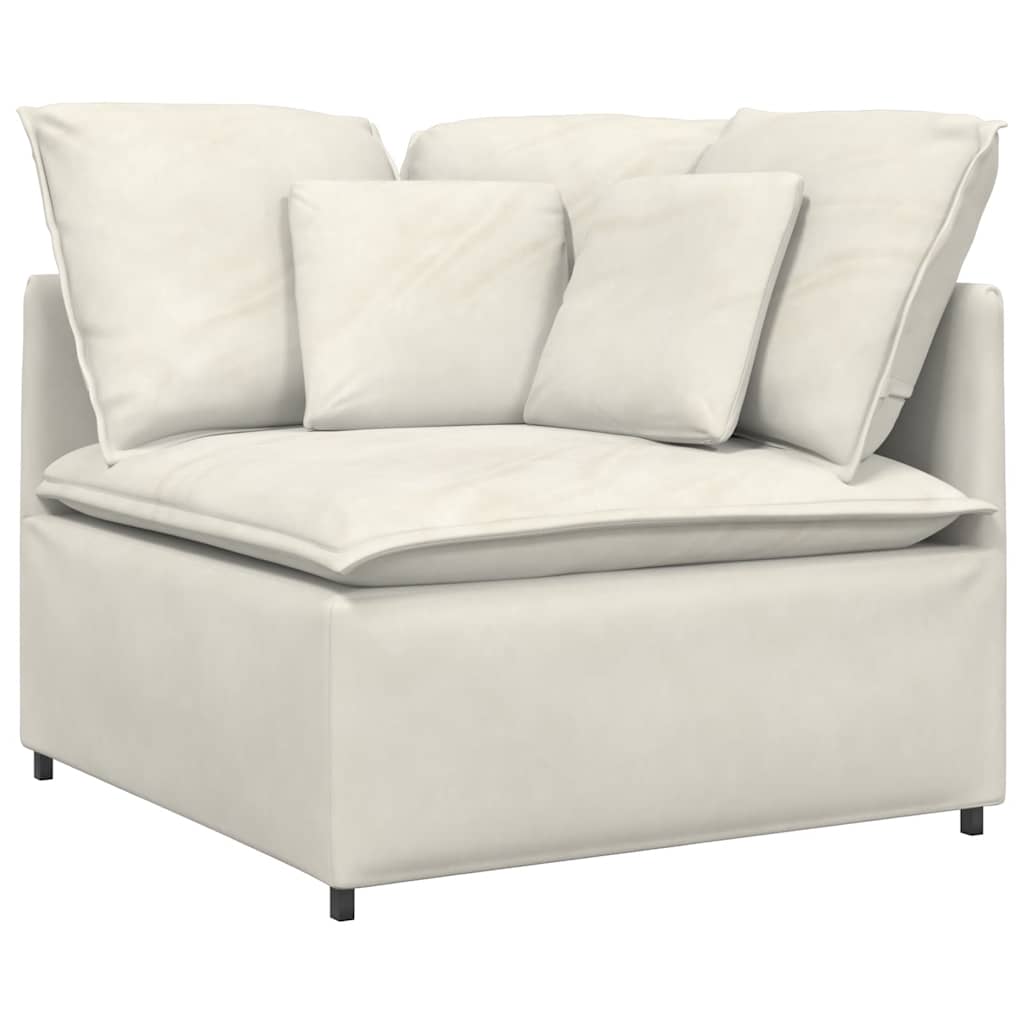 Modulares Sofa mit Kissen Samt Cream