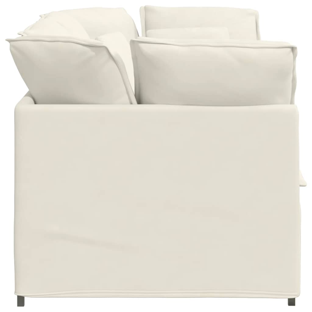 Modulares Sofa mit Kissen Samt Cream