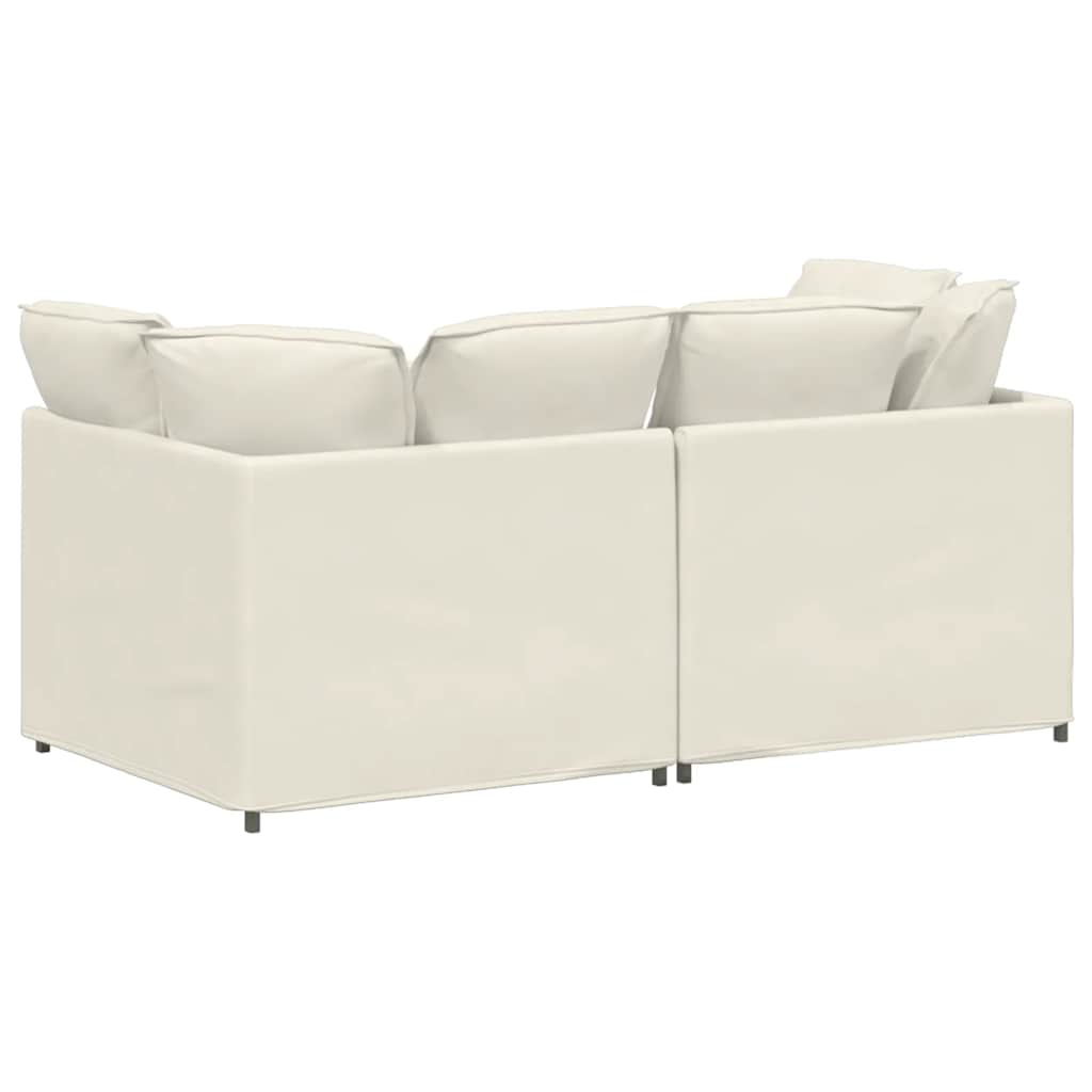 Modulares Sofa mit Kissen Samt Cream