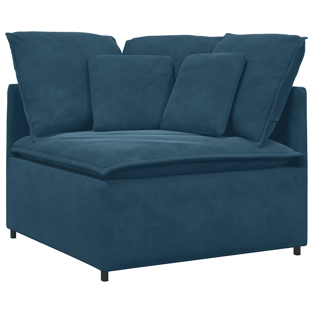 Modulares Sofa mit Kissen Samt Blau