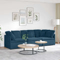 Modulares Sofa mit Kissen Samt Blau