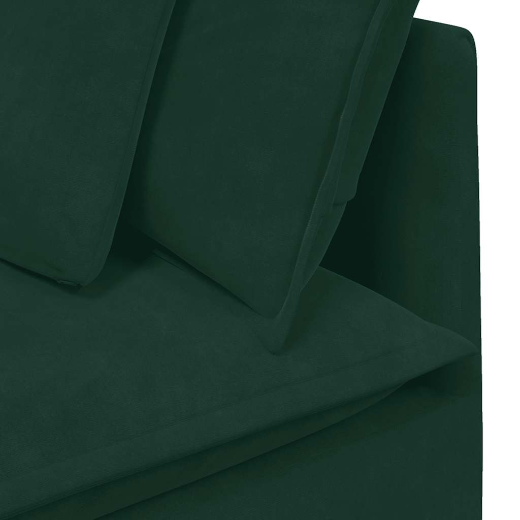 Modulares Sofa mit Kissen Samt Dunkelgrün