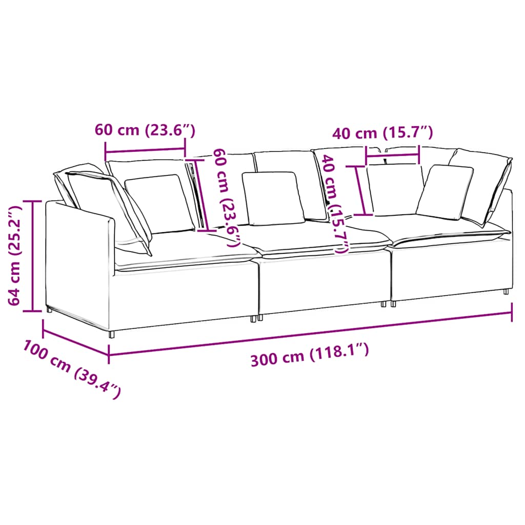 Modulares Sofa mit Kissen Samt Dunkelgrün