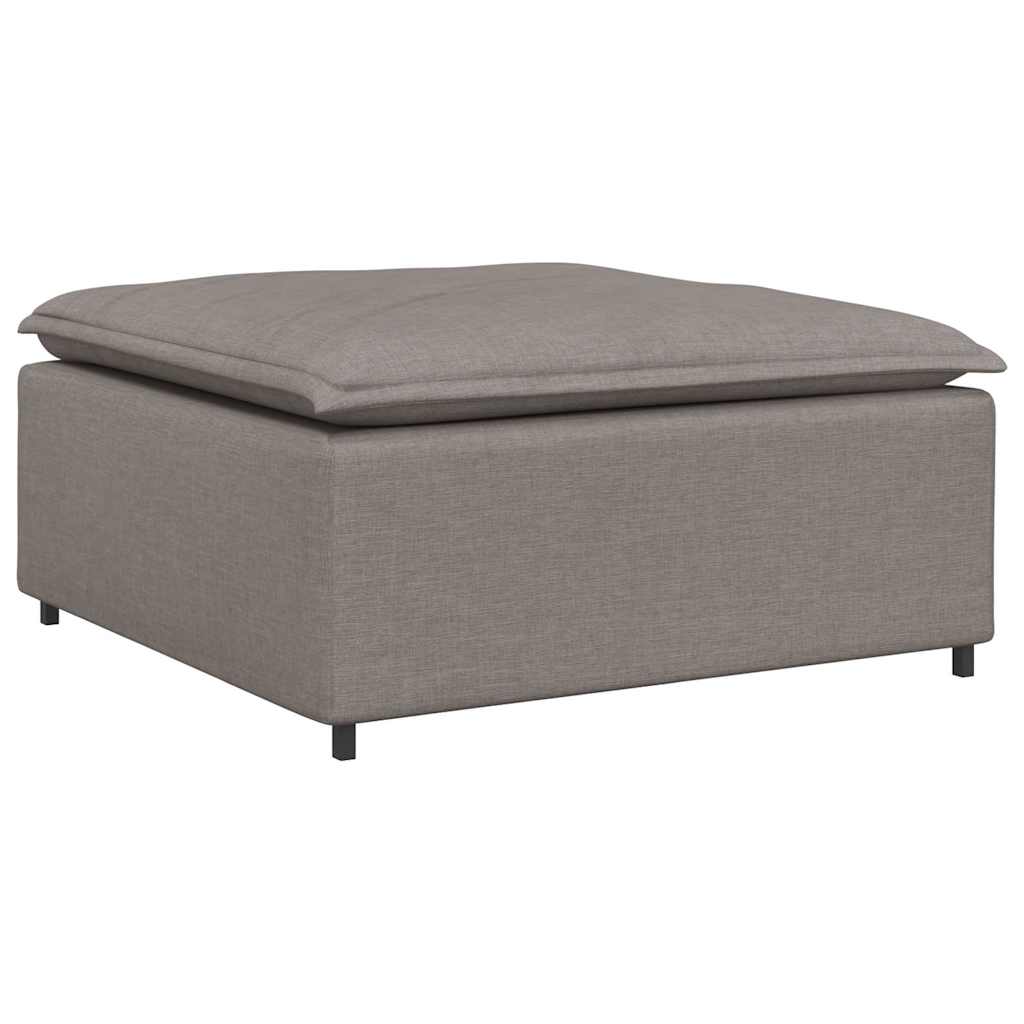 Modulares Sofa mit Fußhocker Kissen Stoff Taupe