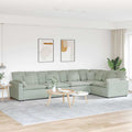 Modulares Sofa mit Kissen Samt Hellgrau