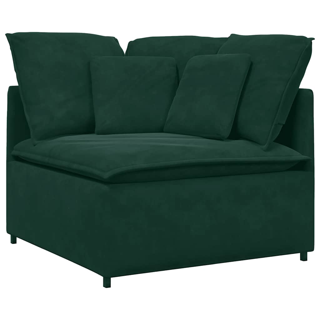 Modulares Sofa mit Kissen Samt Dunkelgrün