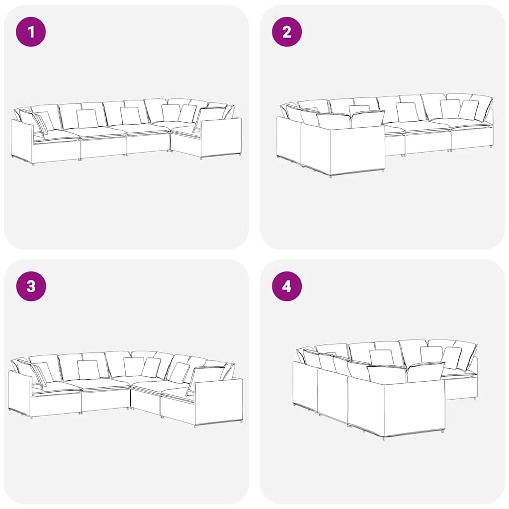 Modulares Sofa mit Kissen Samt Blau