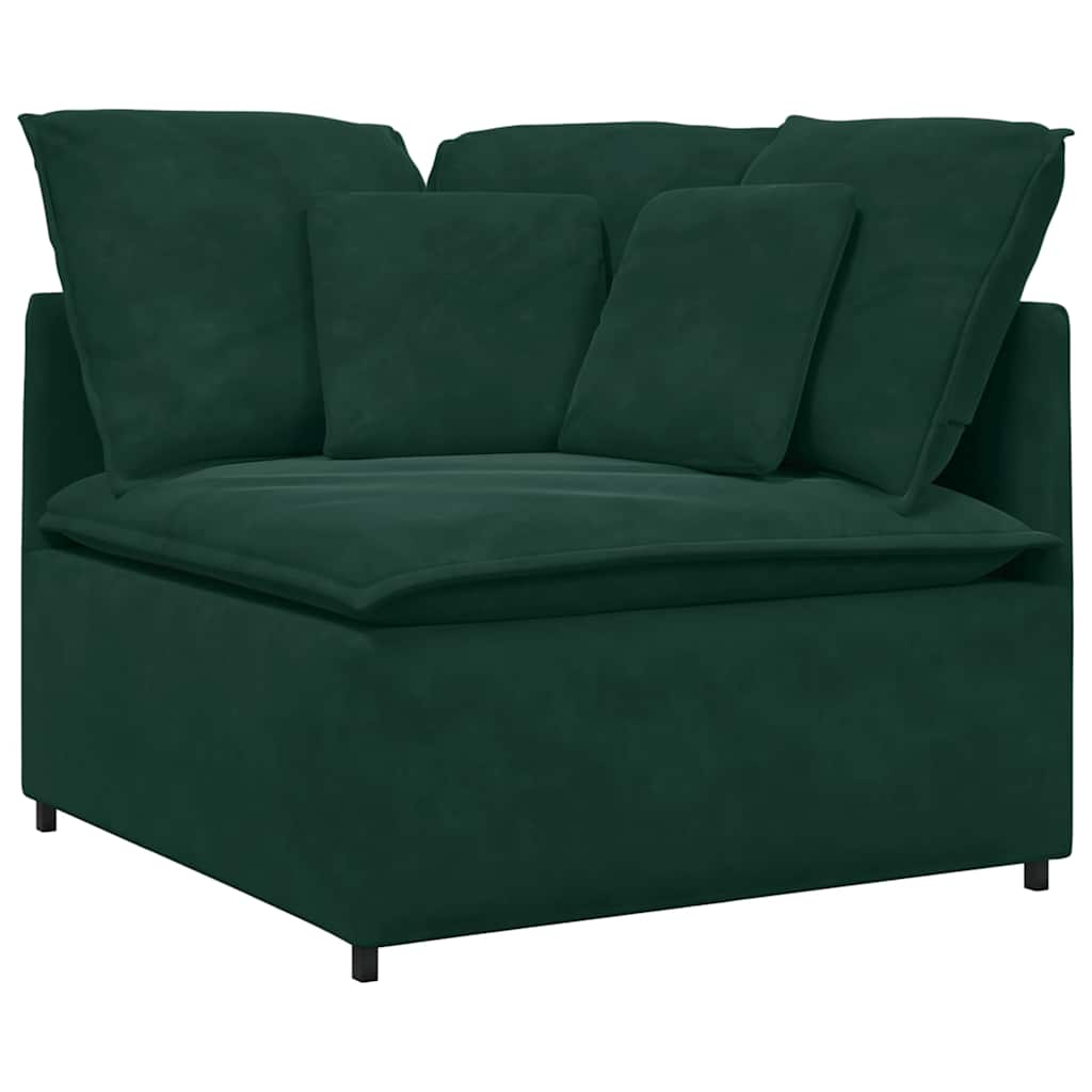 Modulares Sofa mit Kissen Samt Dunkelgrün
