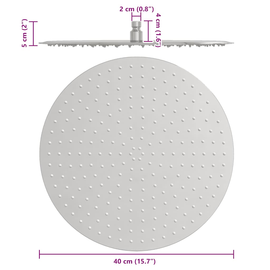 Regenbrause Edelstahl 304 40 cm Rund