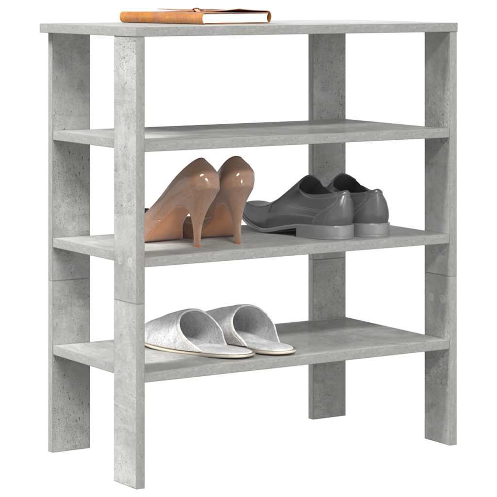 Schuhregal Betongrau 61x32x70 cm Holzwerkstoff