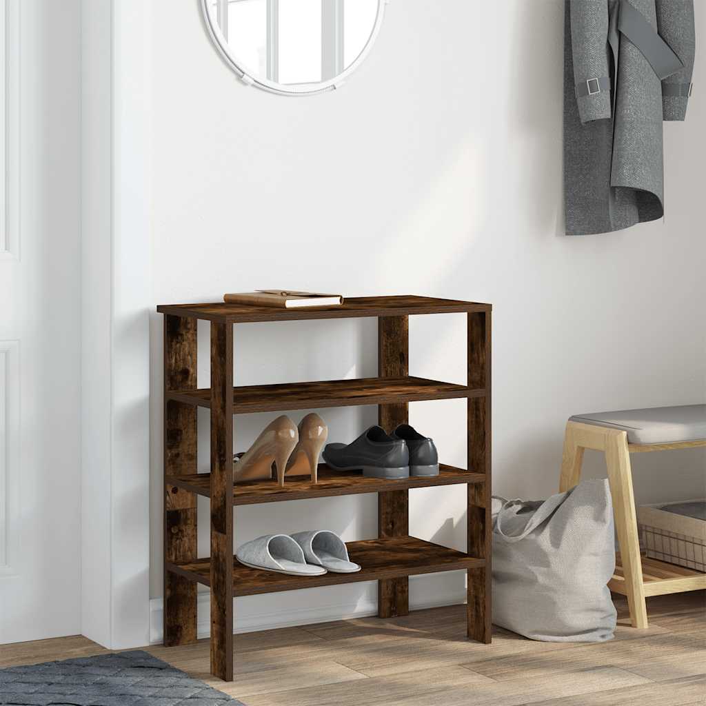 Schuhregal Räuchereiche 61x32x70 cm Holzwerkstoff