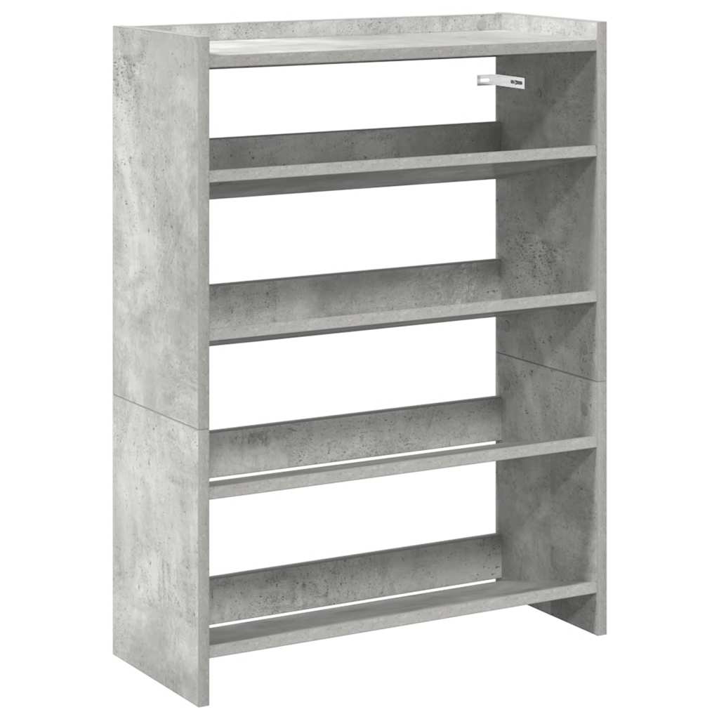 Schuhregal Betongrau 60x25x81 cm Holzwerkstoff
