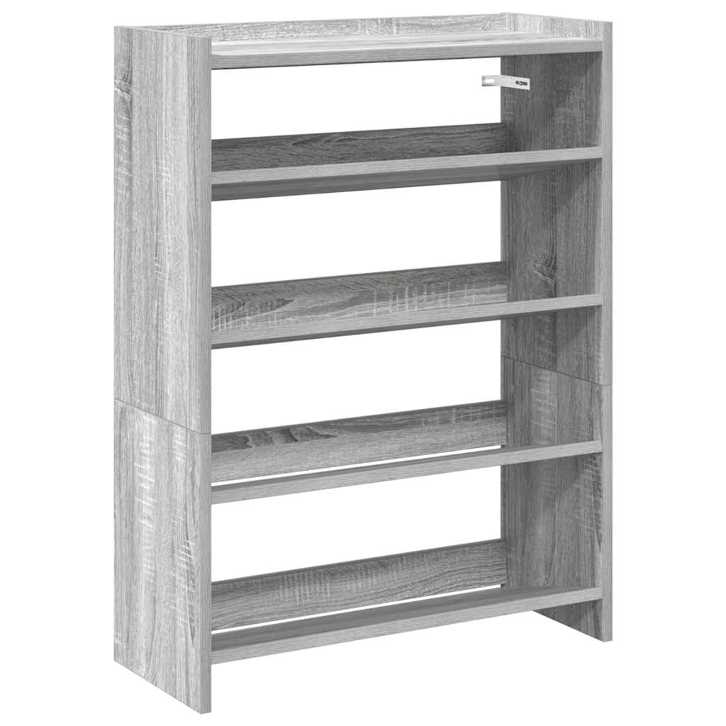 Schuhregal Grau Sonoma 60x25x81 cm Holzwerkstoff