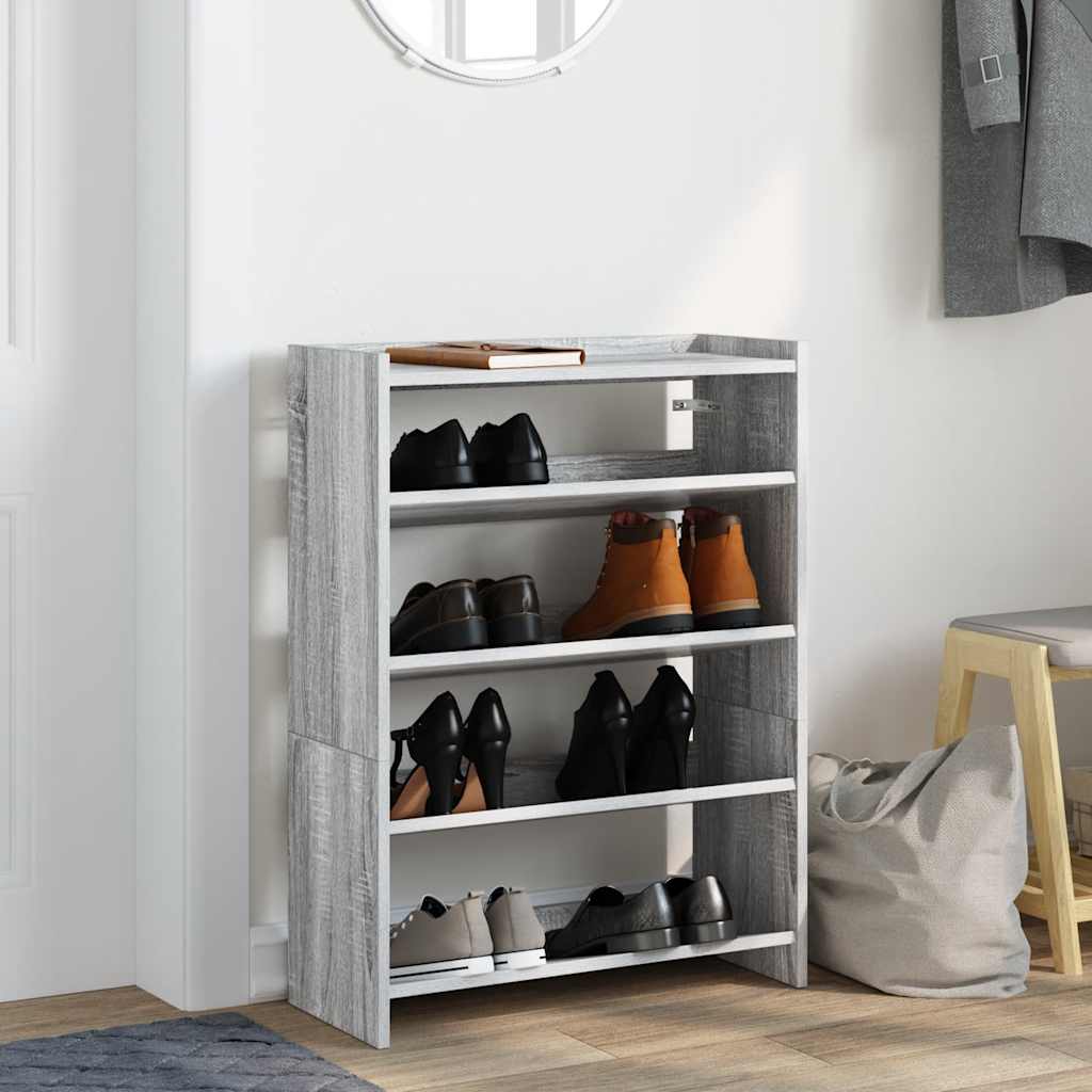 Schuhregal Grau Sonoma 60x25x81 cm Holzwerkstoff