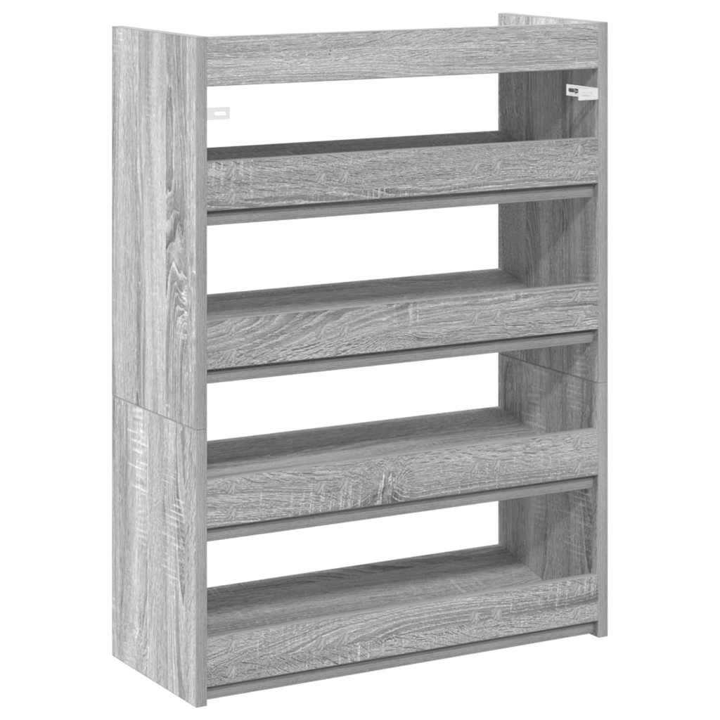 Schuhregal Grau Sonoma 60x25x81 cm Holzwerkstoff