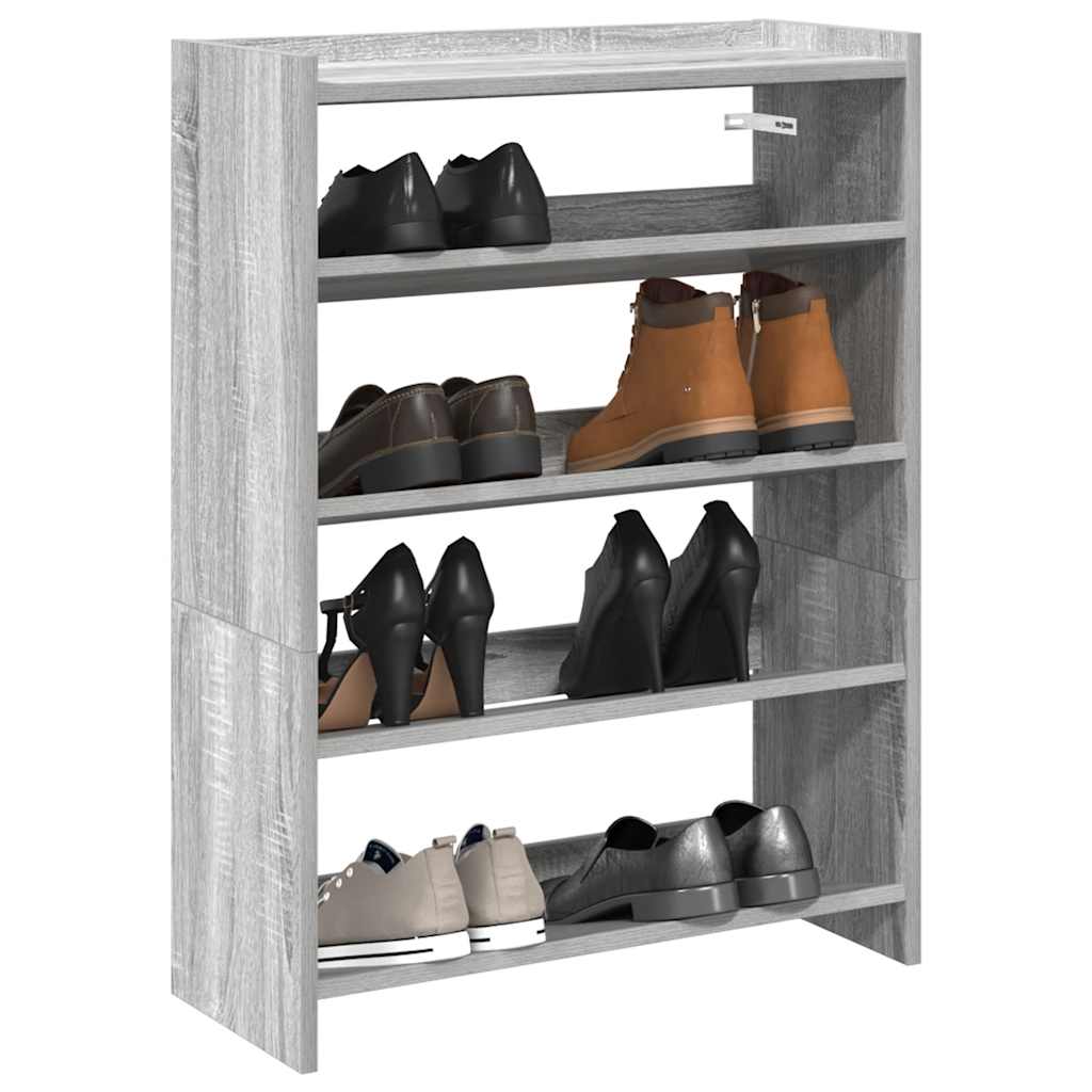 Schuhregal Grau Sonoma 60x25x81 cm Holzwerkstoff