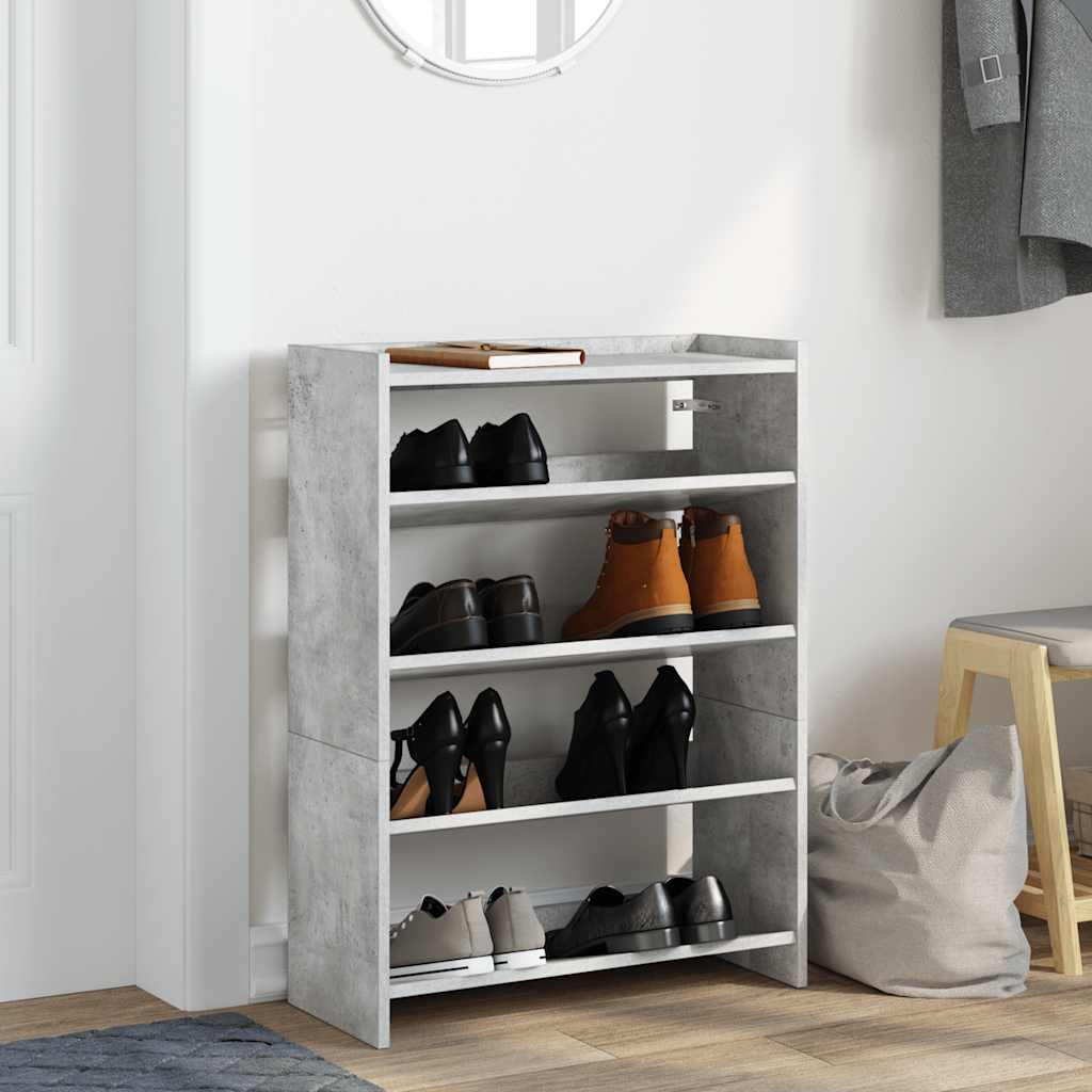 Schuhregal Betongrau 60x25x62 cm Holzwerkstoff