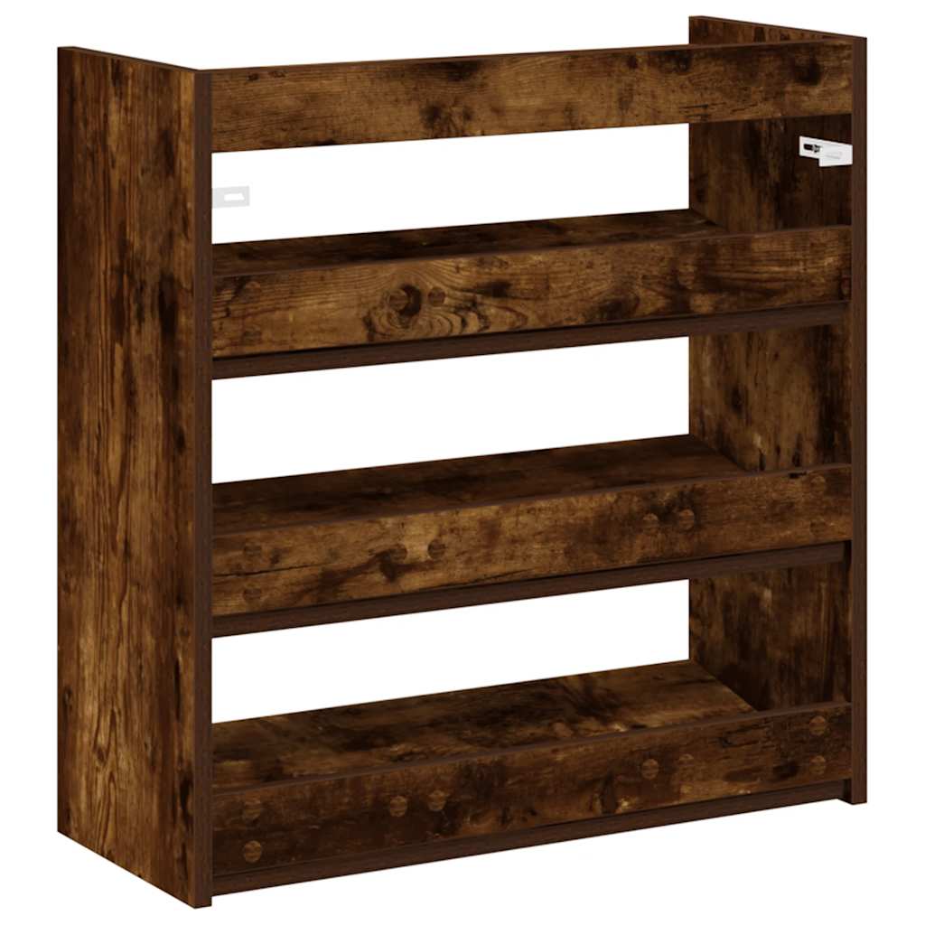 Schuhregal Räuchereiche 60x25x62 cm Holzwerkstoff