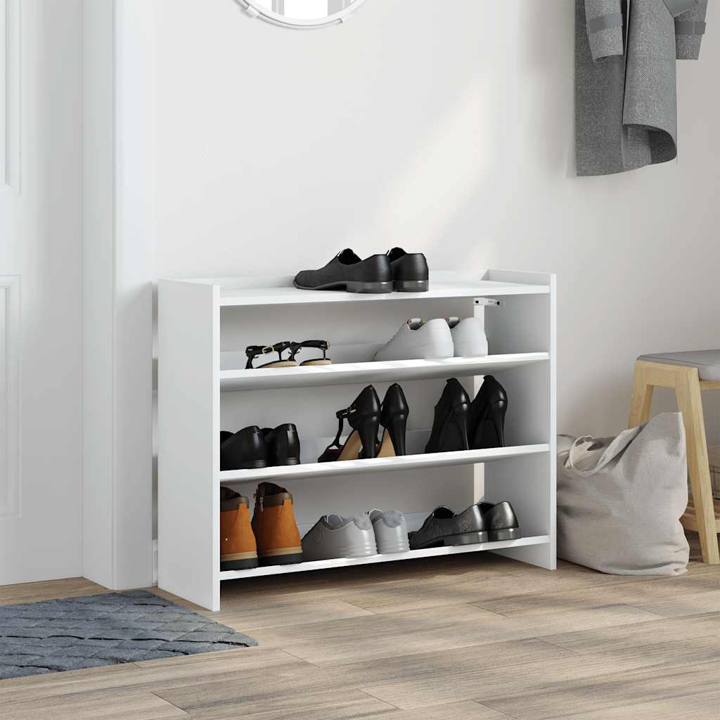 Schuhregal Weiß 80x25x62 cm Holzwerkstoff
