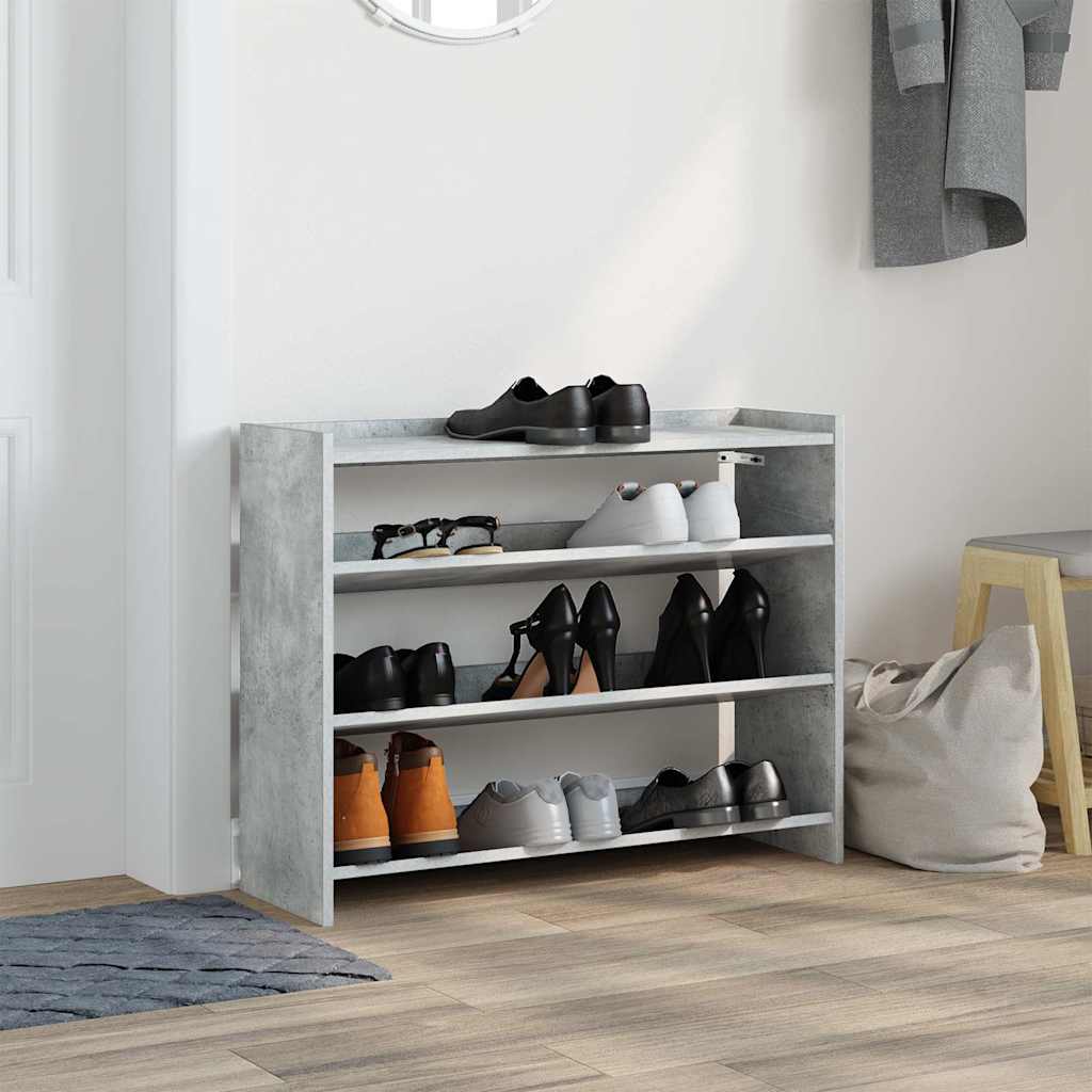 Schuhregal Betongrau 80x25x62 cm Holzwerkstoff