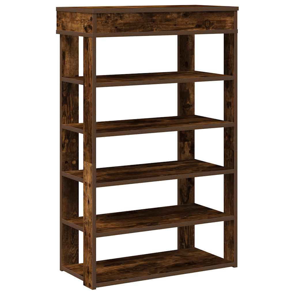 Schuhregal Räuchereiche 60x30x98 cm Holzwerkstoff