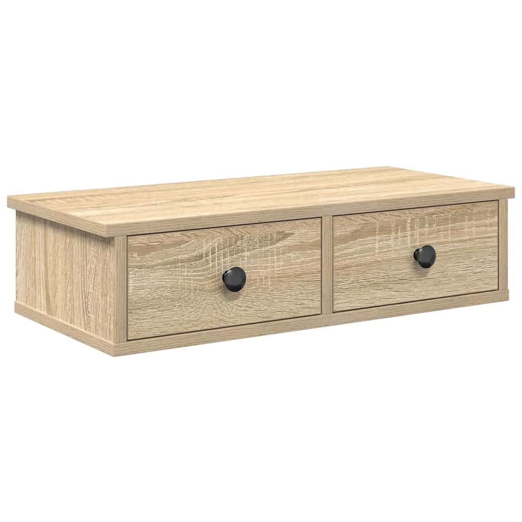 Wandregal mit Schubladen Sonoma-Eiche 60x28x15 cm Holzwerkstoff