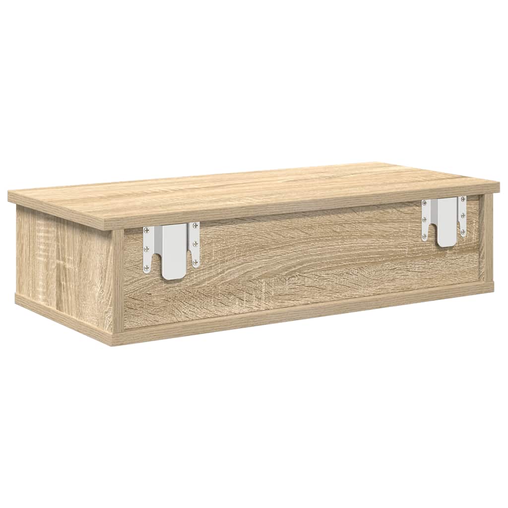 Wandregal mit Schubladen Sonoma-Eiche 60x28x15 cm Holzwerkstoff