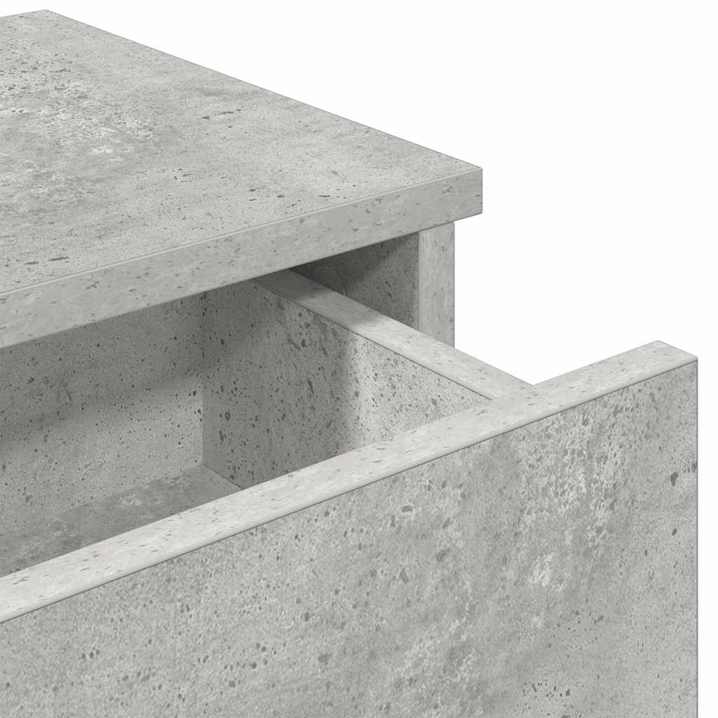 Wandregal mit Schubladen Betongrau 60x28x15 cm Holzwerkstoff