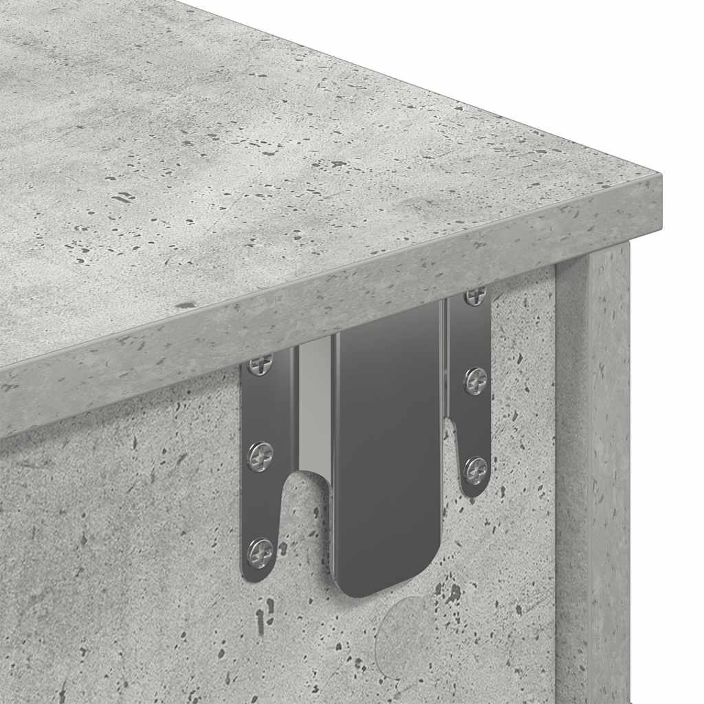 Wandregal mit Schubladen Betongrau 60x28x15 cm Holzwerkstoff