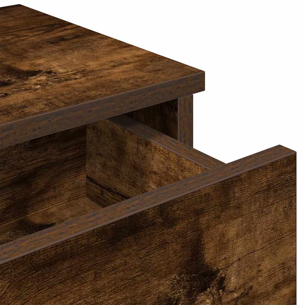 Wandregal mit Schubladen Räuchereiche 60x28x15 cm Holzwerkstoff
