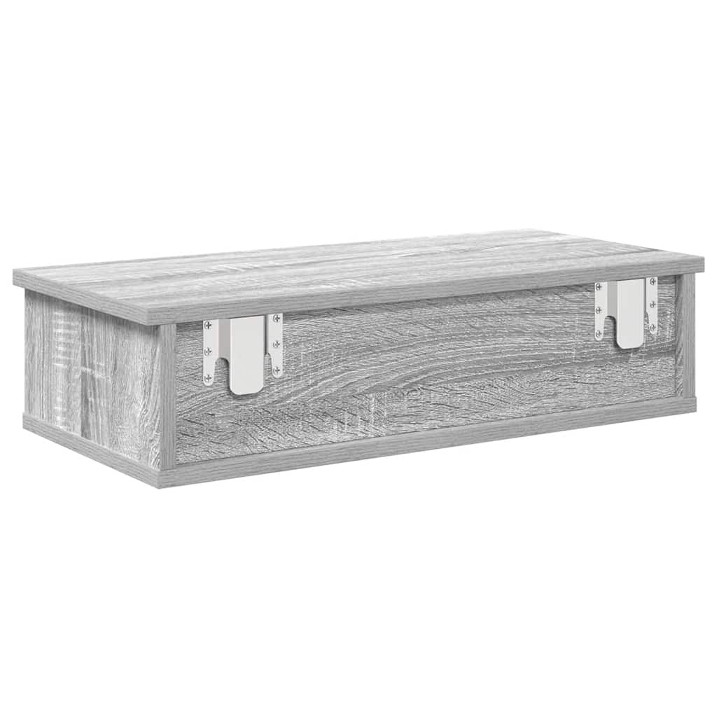 Wandregal mit Schubladen Grau Sonoma 60x28x15 cm Holzwerkstoff