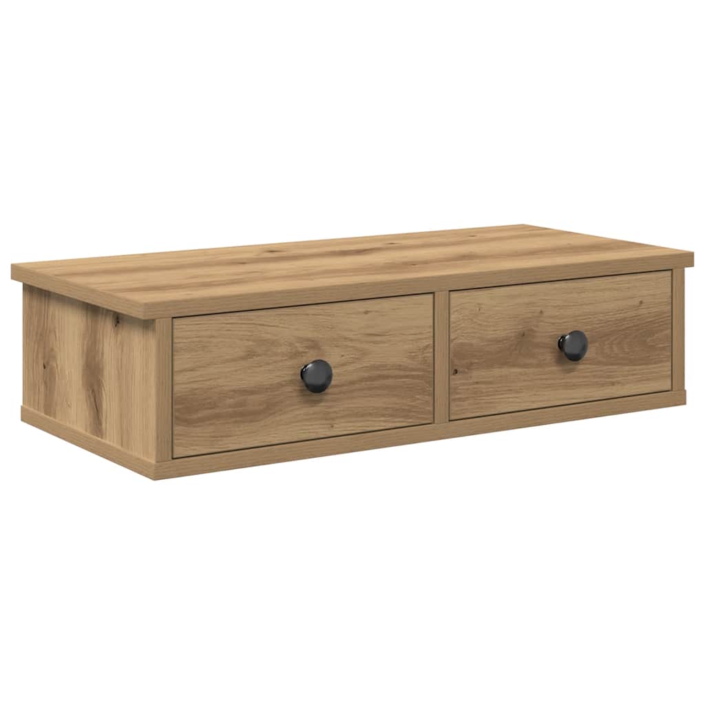 Wandregal mit Schubladen Artisan-Eiche 60x28x15cm Holzwerkstoff