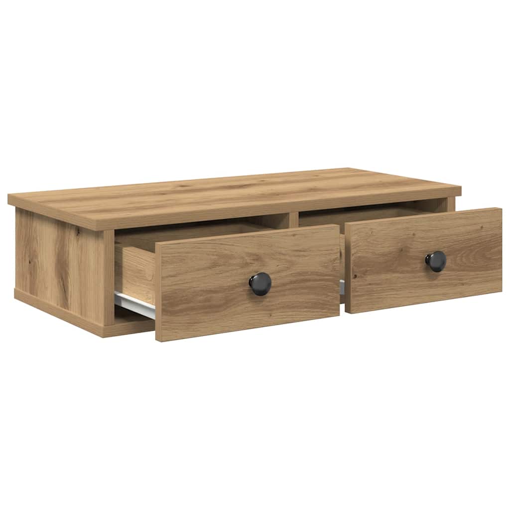 Wandregal mit Schubladen Artisan-Eiche 60x28x15cm Holzwerkstoff