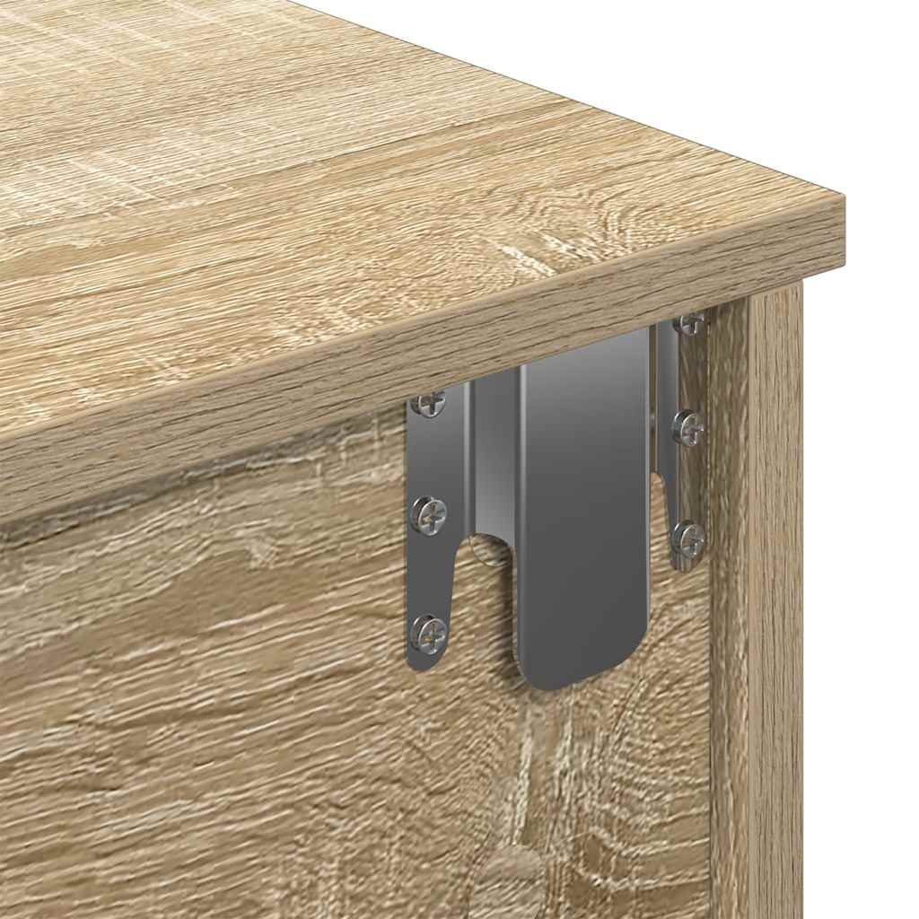 Wandregal mit Schubladen Sonoma-Eiche 80x34x17 cm Holzwerkstoff