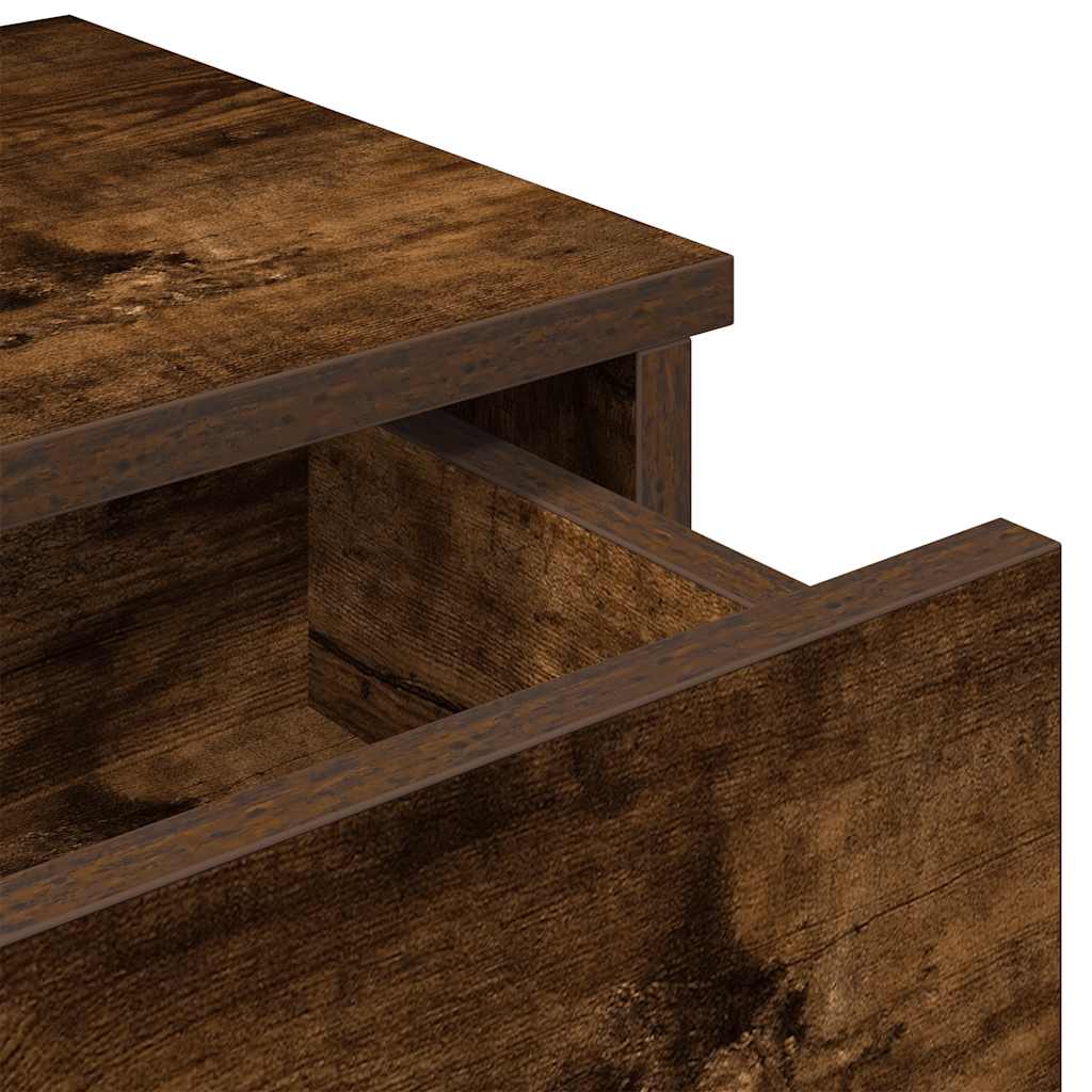 Wandregal mit Schubladen Räuchereiche 80x31x17 cm Holzwerkstoff