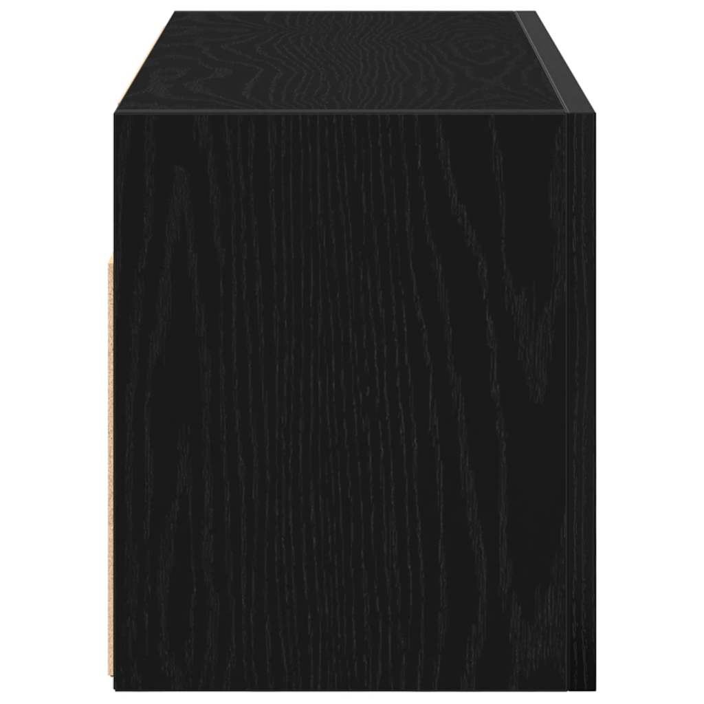 Bad-Wandschrank Schwarz 60x25x30 cm Holzwerkstoff