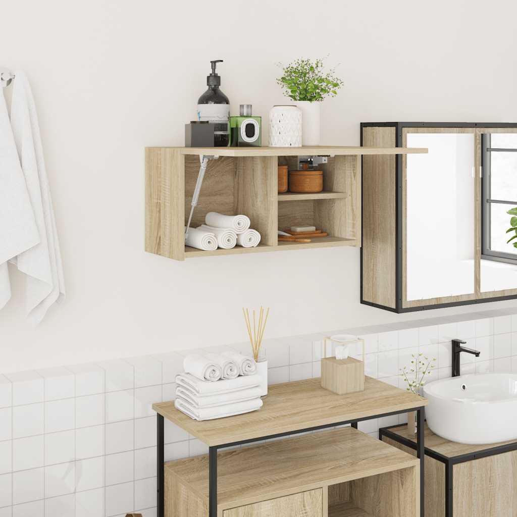 Bad-Wandschrank Sonoma-Eiche 60x25x30 cm Holzwerkstoff