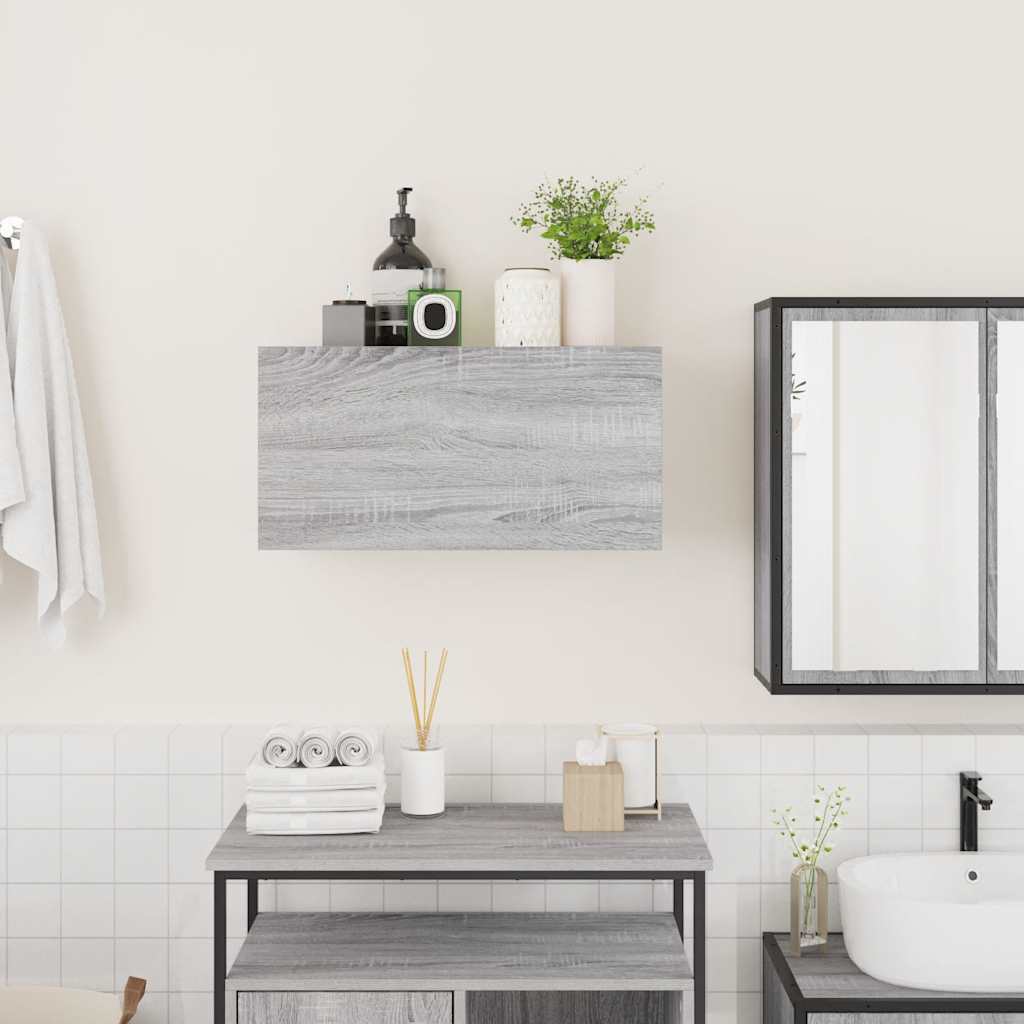 Bad-Wandschrank Grau Sonoma 60x25x30 cm Holzwerkstoff