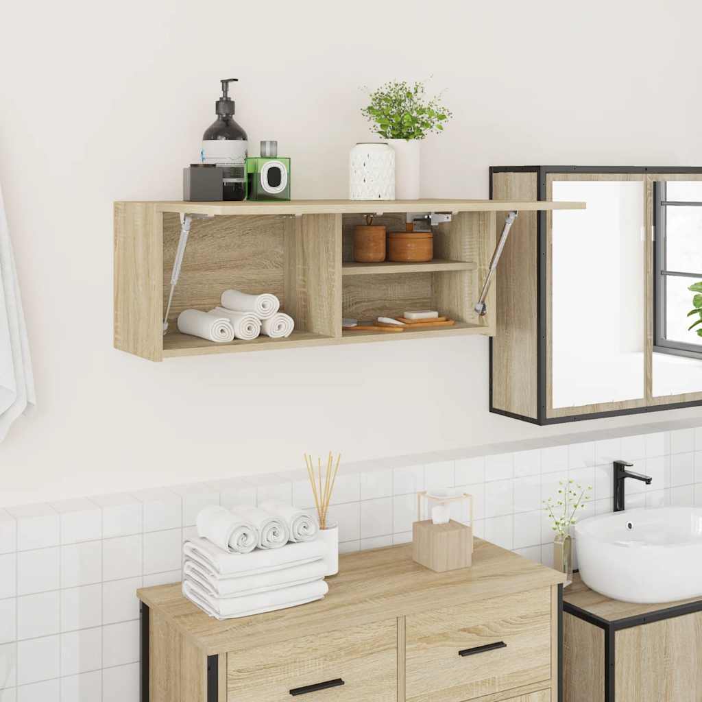 Bad-Wandschrank Sonoma-Eiche 80x25x30 cm Holzwerkstoff