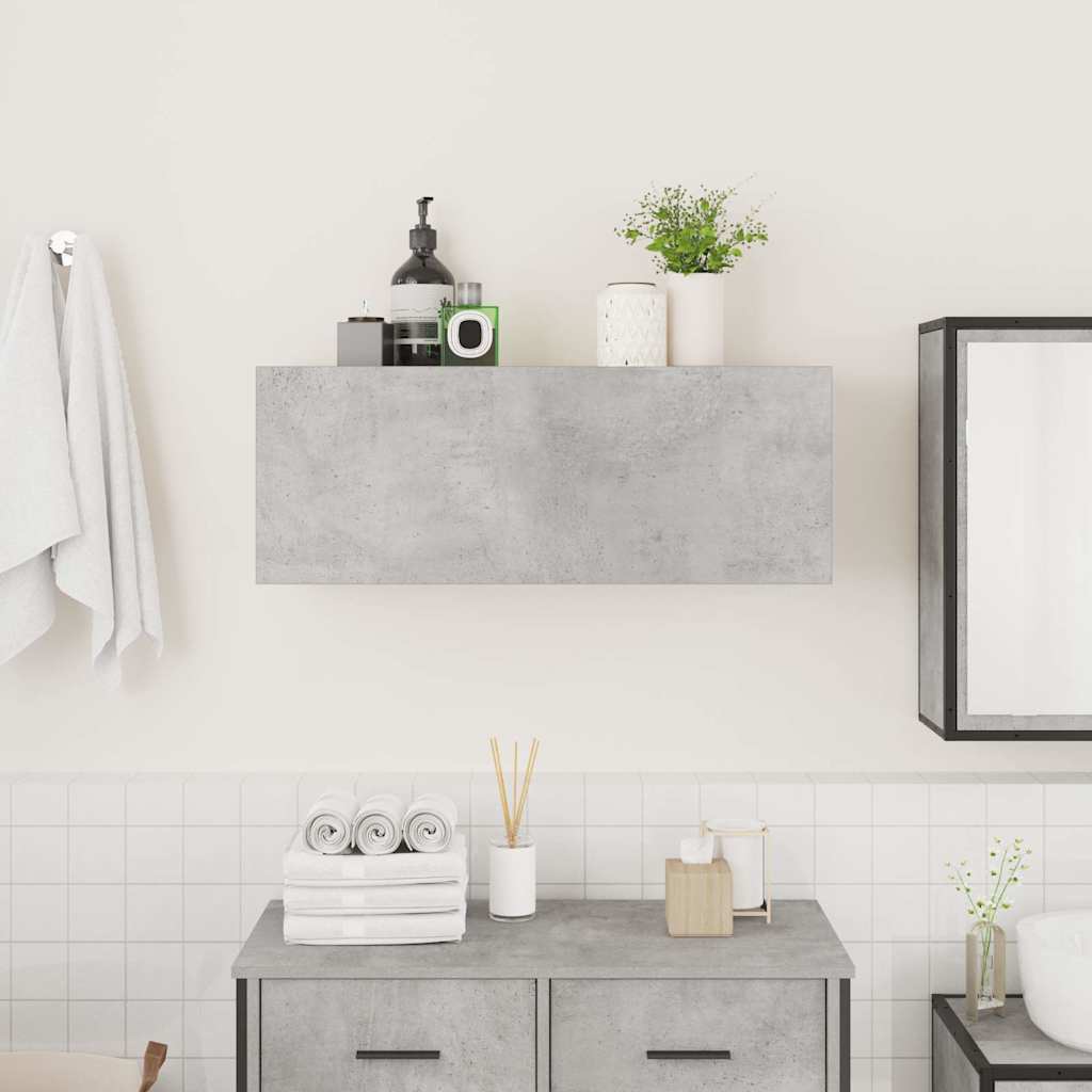 Bad-Wandschrank Betongrau 80x25x30 cm Holzwerkstoff