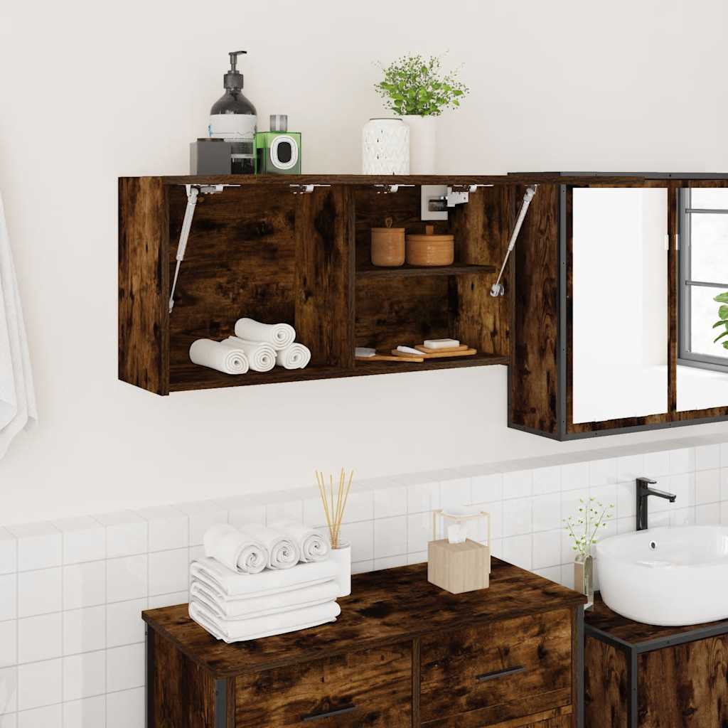 Bad-Wandschrank Räuchereiche 80x25x40 cm Holzwerkstoff