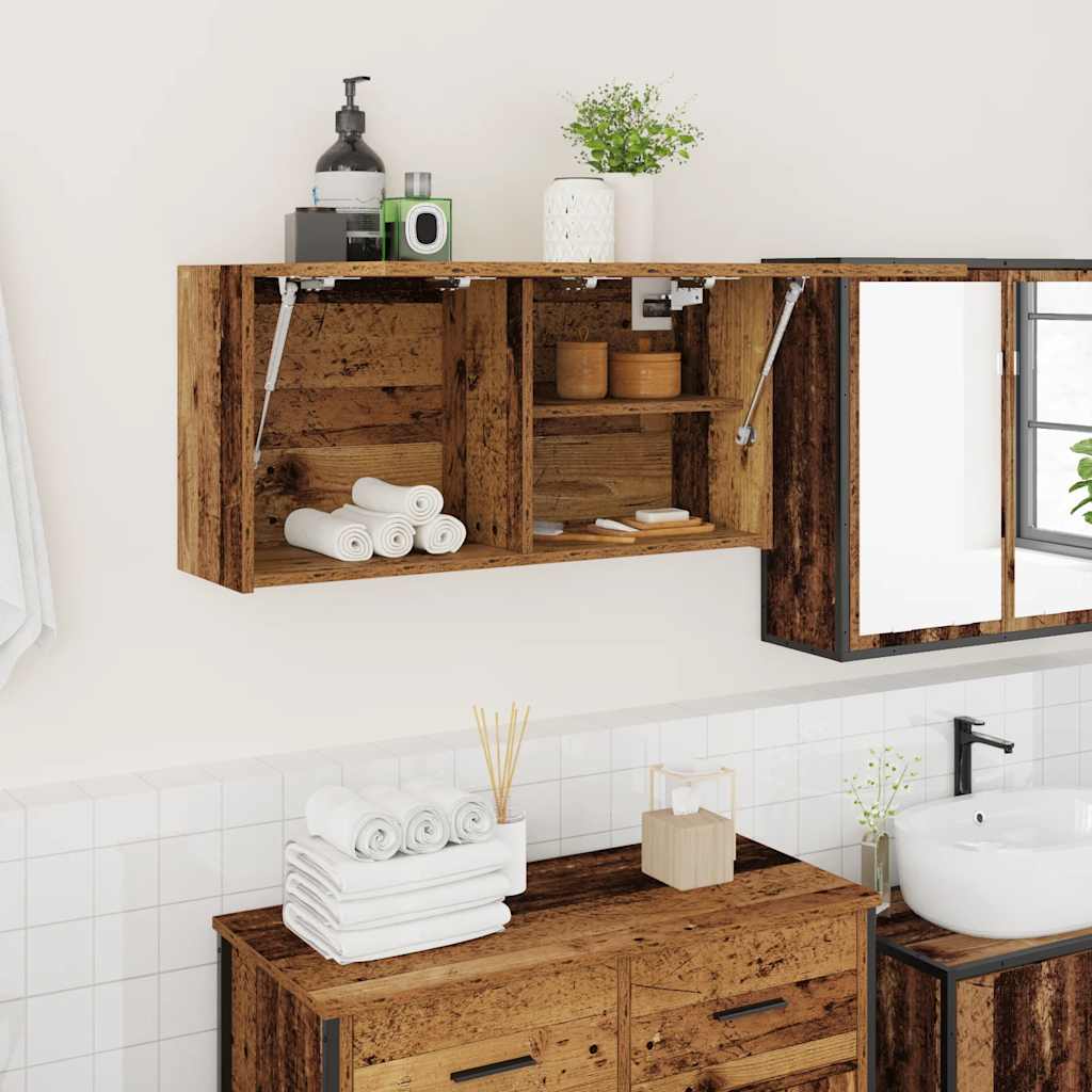 Bad-Wandschrank Altholz-Optik 80x25x40 cm Holzwerkstoff