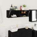 Bad-Wandschrank Schwarz 100x25x30 cm Holzwerkstoff