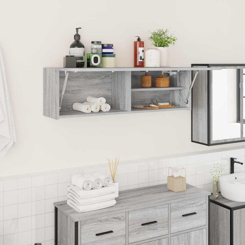 Bad-Wandschrank Grau Sonoma 100x25x30 cm Holzwerkstoff