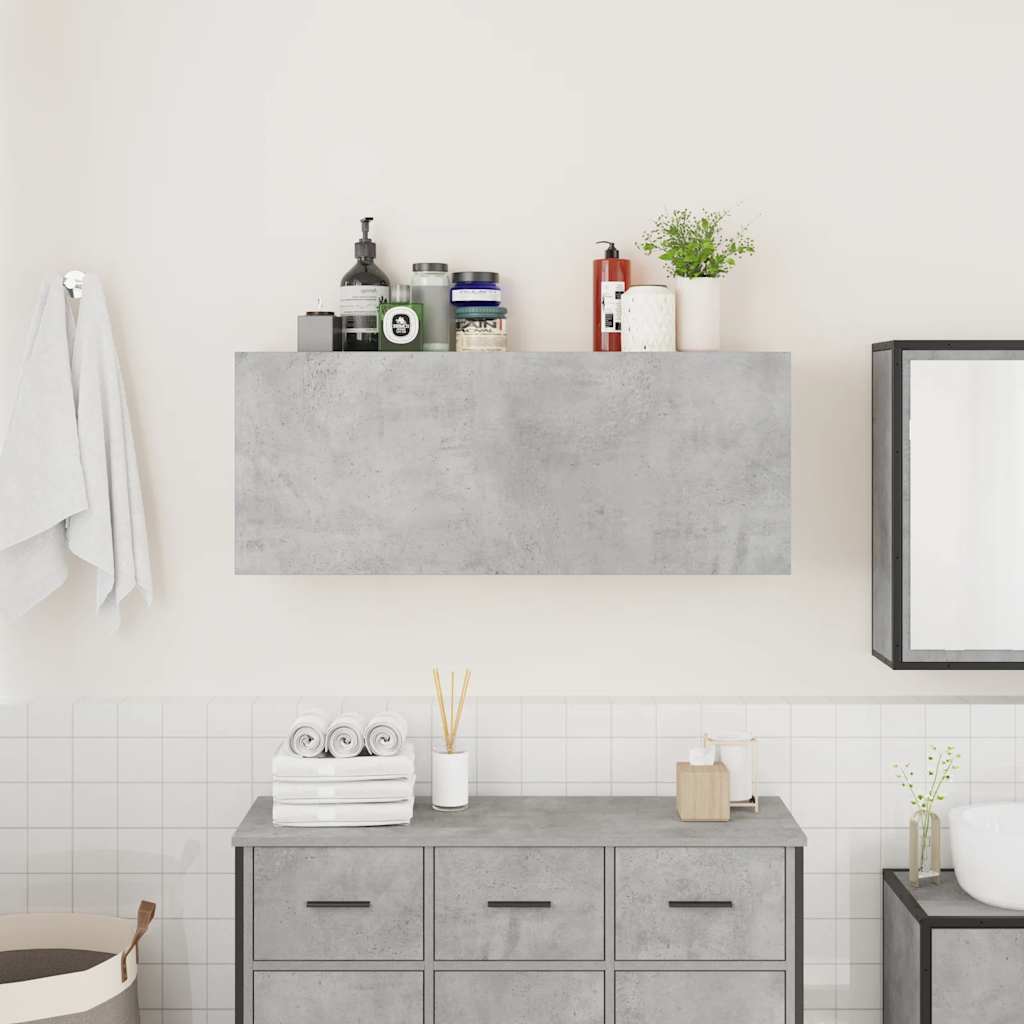 Bad-Wandschrank Betongrau 100x25x40 cm Holzwerkstoff