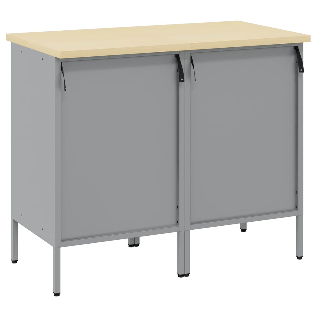 Werkbank mit Schubladen 2 pcs Schwarz und Grau 100 x 55 x 85 cm