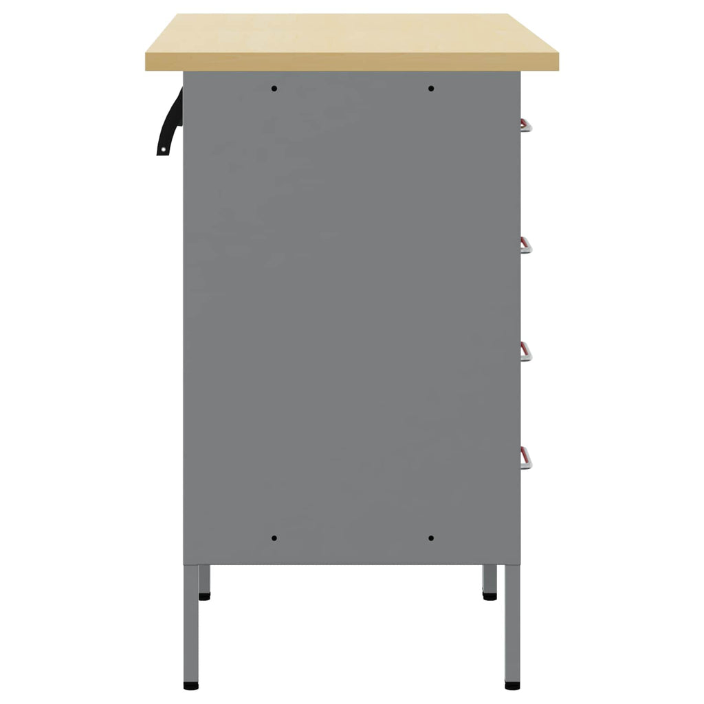 Werkbank mit Schubladen 2 pcs Rot und Grau 100 x 55 x 85 cm