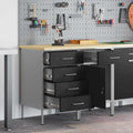 Werkbank mit Schubladen 2 pcs Schwarz und Grau 100 x 55 x 85 cm